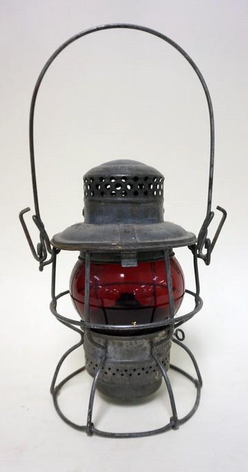 ADLAKE RED GLOBE RAILROAD LANTERN (1 of 3)
