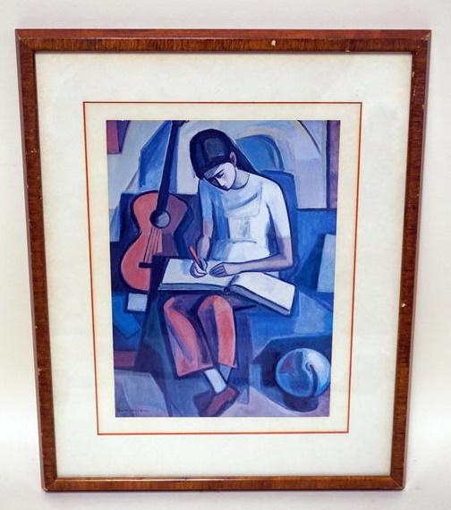 ARTIST SIGNED PRINT OF YOUNG GIRL (1 of 2)