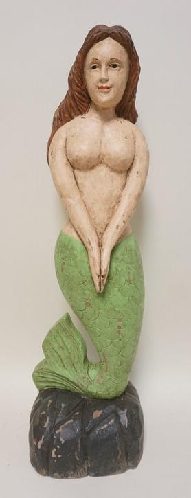 WOOD CARVED MERMAID (1 of 3)