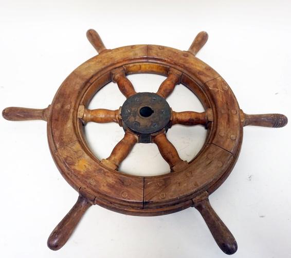 SHIP CAPTAINS WHEEL: SHIP CAPTAINS WHEEL APPROXIMATELY 24 IN