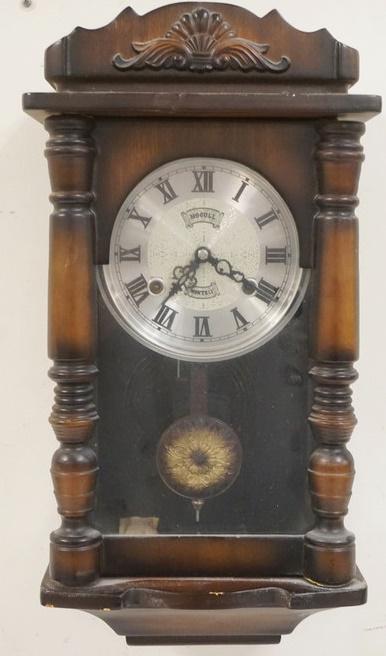 SMALL ANTIQUE WALL CLOCK (1 of 2)