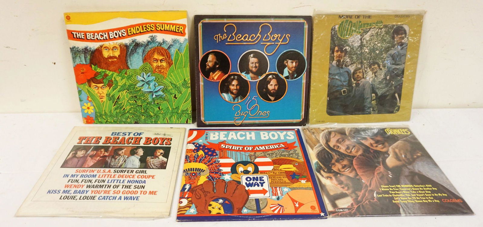 LOT OF 6 BEACH BOYS/THE MONKEES VINYL ALBUMS (1 of 5)