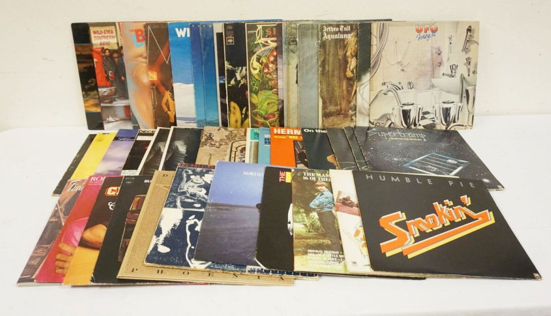 LARGE LOT OF VINYL ALBUMS: LARGE LOT OF VINYL ALBUMS INCLUDING UFO, HUMBLE PIE, SUPERTRAMP, STYX, 38 SPECIAL, WINGS, MOTT THE HOOPLE, SIMON & GARFUNKEL (BOOKENDS ARE IN PARSELY SAGE, ROSEMARY, & THYME) & MANY MORE