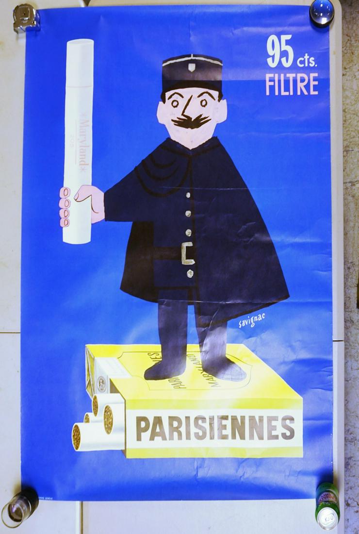 VINTAGE PARISIENNES CIGARETTES ADVERTISING POSTER (1 of 4)