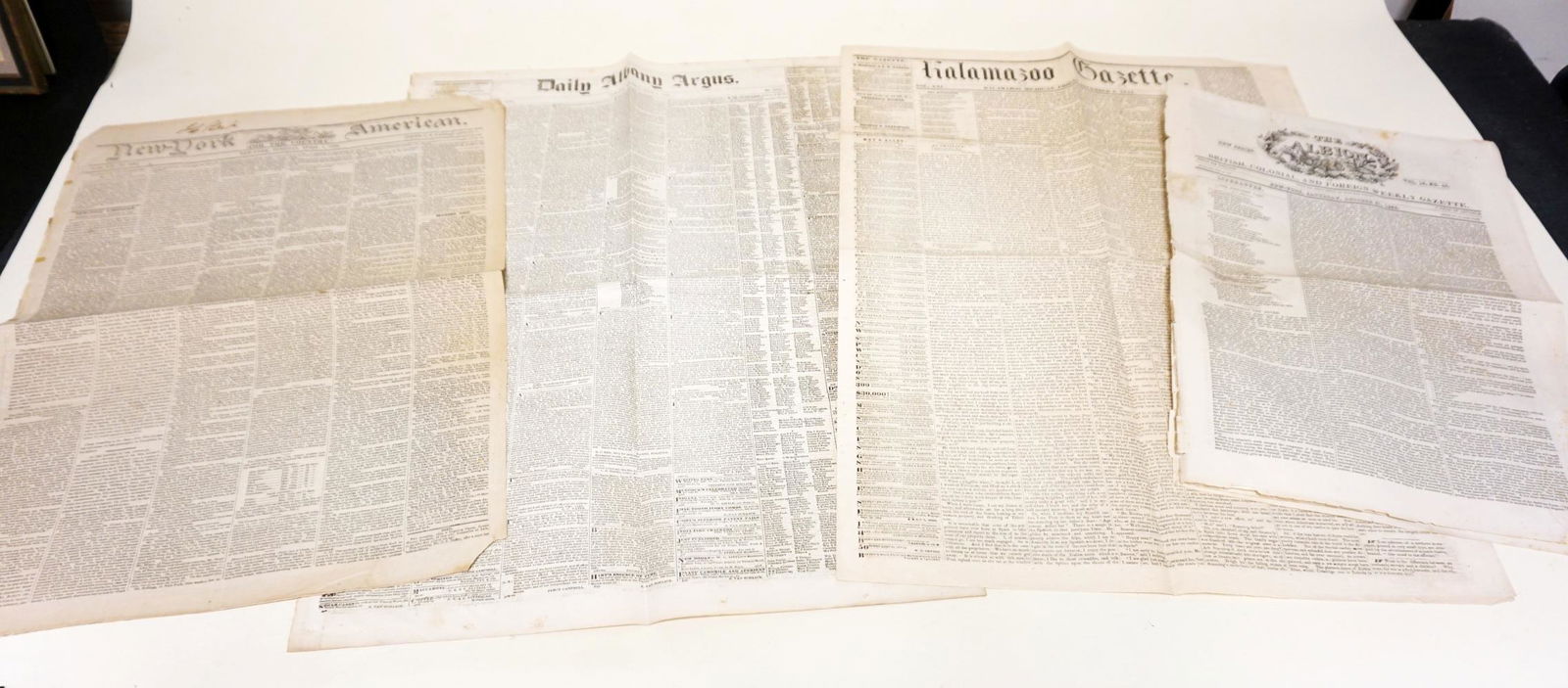 Lot Of 4 Antique Newspapers Auction