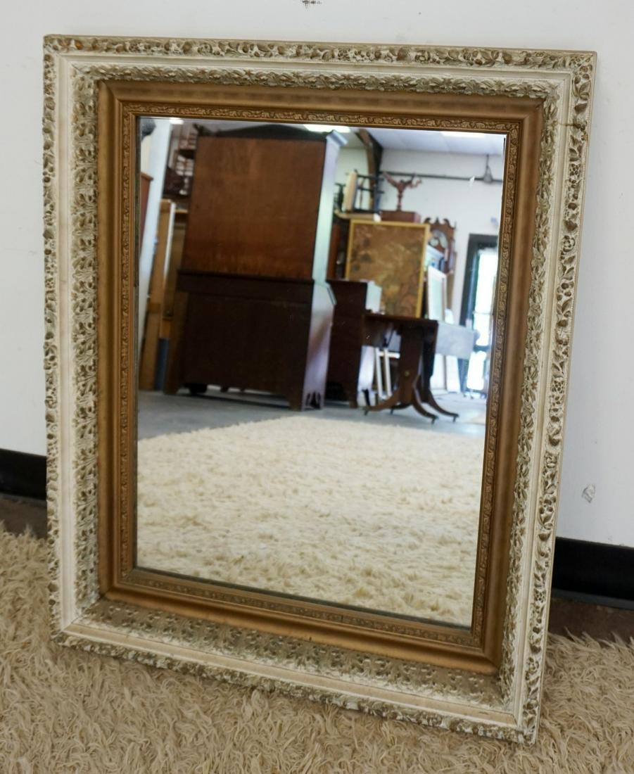 ANTIQUE MIRROR IN ORNATE GESSO FRAME: ANTIQUE MIRROR IN ORNATE GESSO FRAME, APPROXIMATELY 25 IN X 32 IN