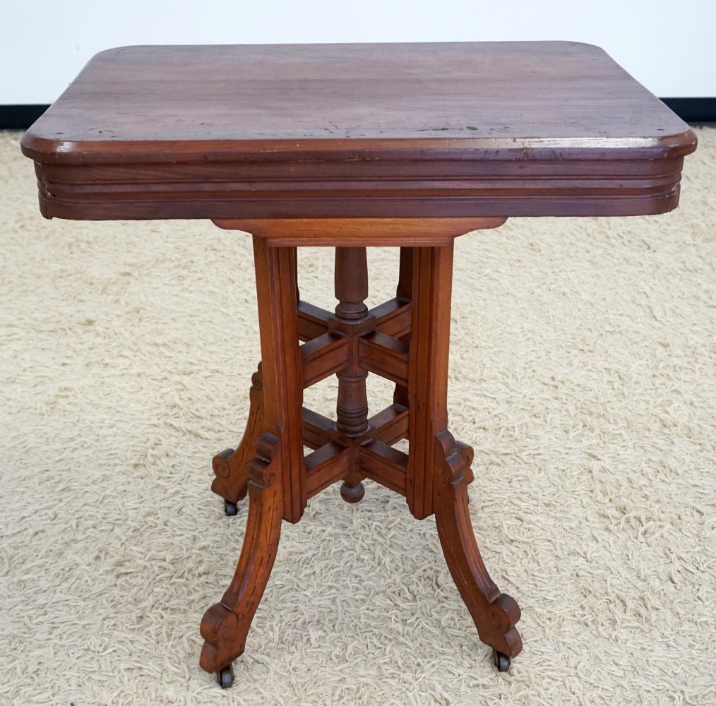 WALNUT VICTORIAN PARLOR LAMP TABLE (1 of 2)