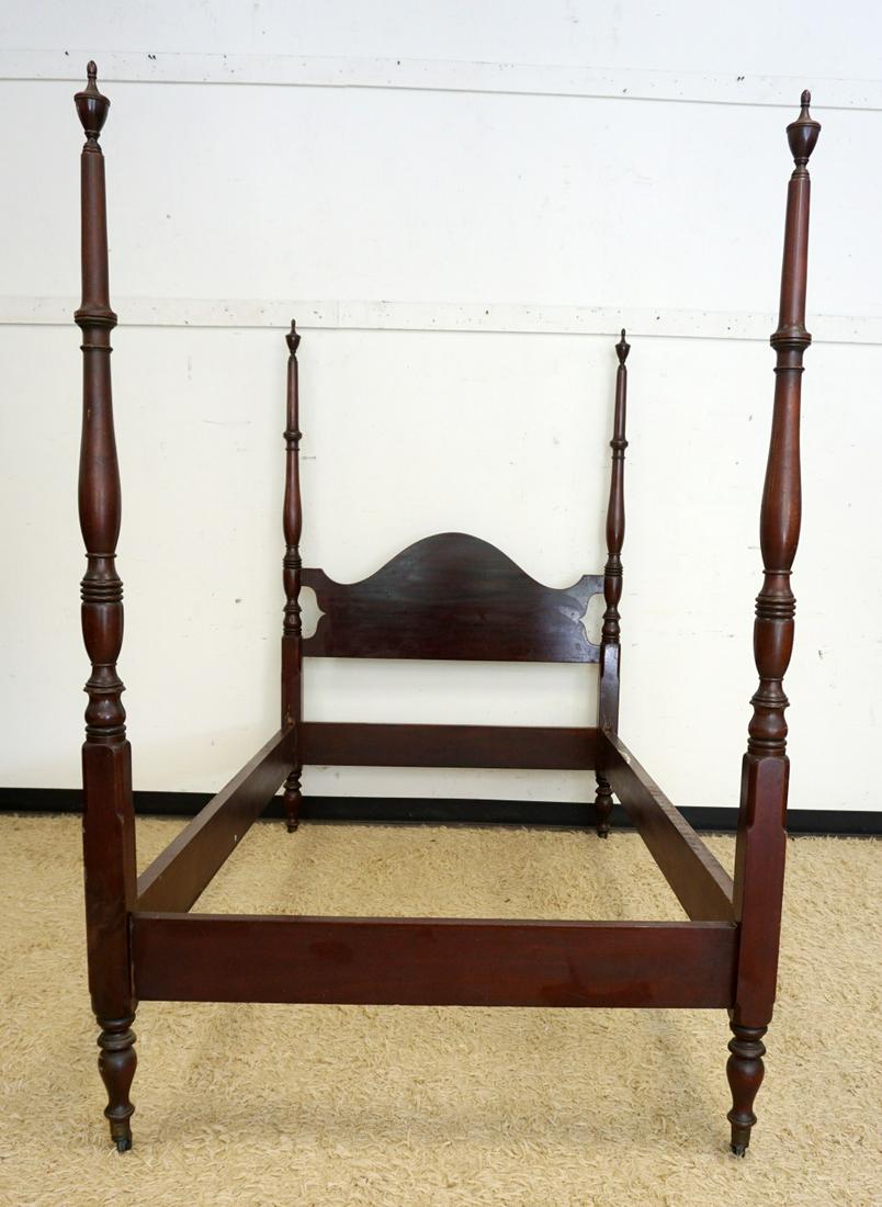 MAHOGANY SINGLE 4 POSTER BED (1 of 2)