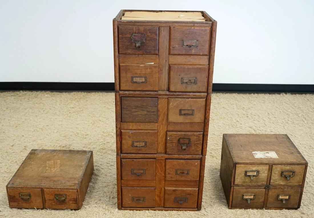 LOT OF ASSORTED OAK MULTIDRAWER CABINETS (1 of 2)