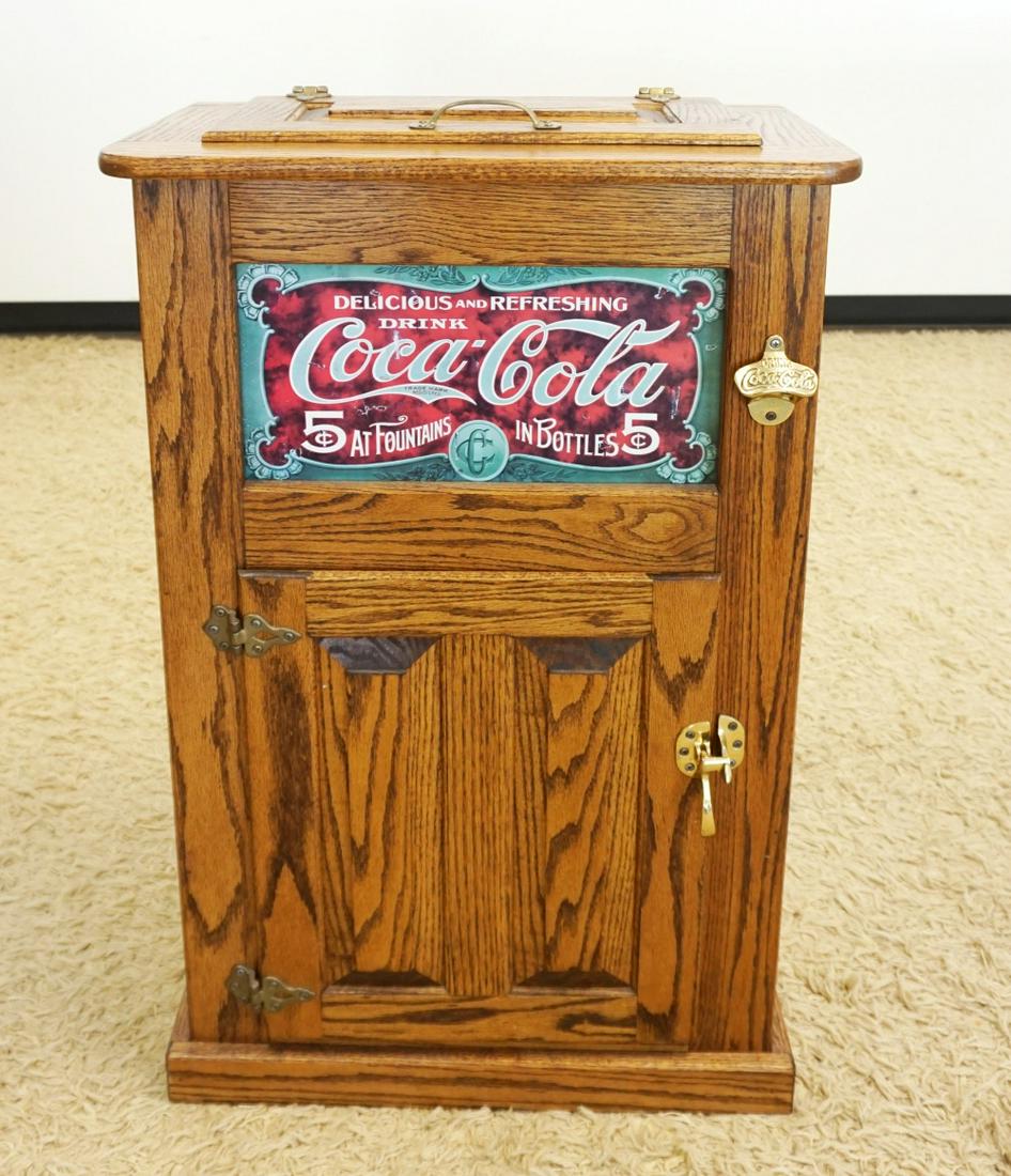 CONTEMPORARY OAK COCA-COLA ICE CHEST (1 of 4)