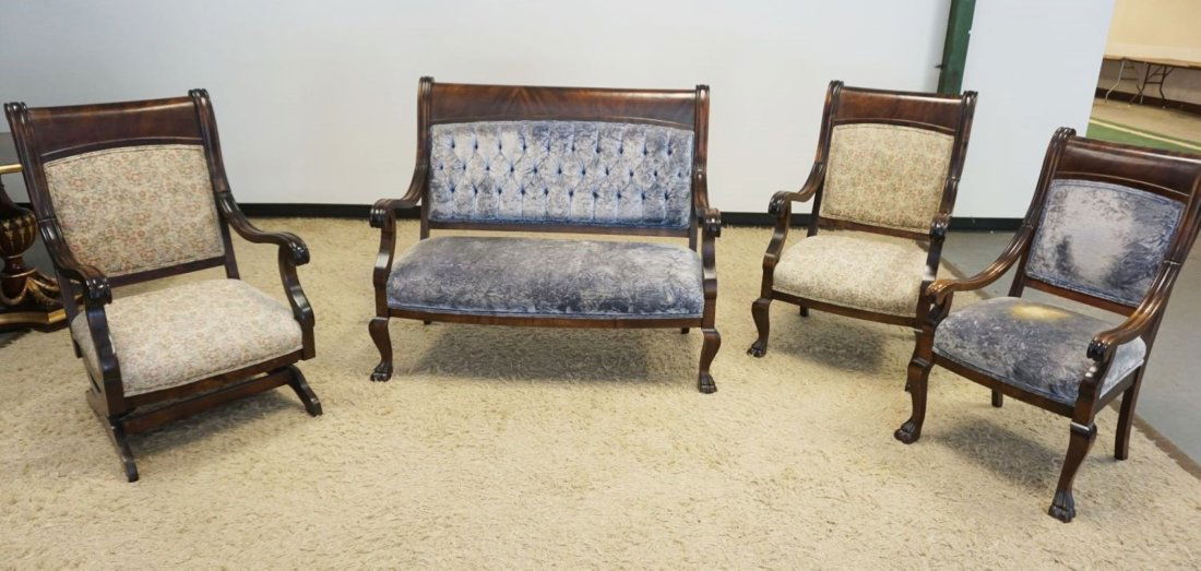 4 PIECE EMPIRE STYLE PARLOR SET (1 of 3)