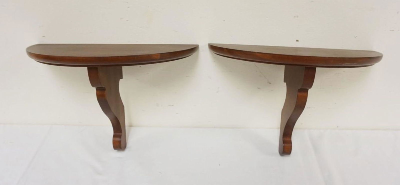 PAIR OF ETHAN ALLEN CHERRY WALL SHELVES (1 of 2)