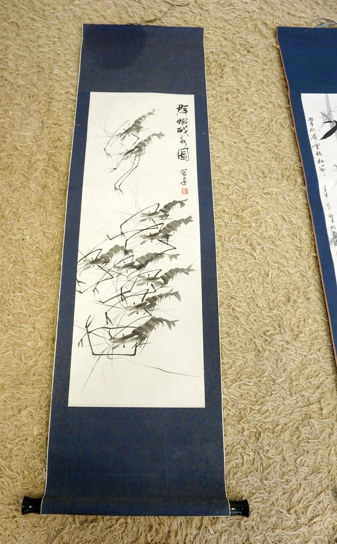 ASIAN SCROLL: ASIAN SCROLL, APPROXIMATELY 57 IN LONG X 20 IN WIDE