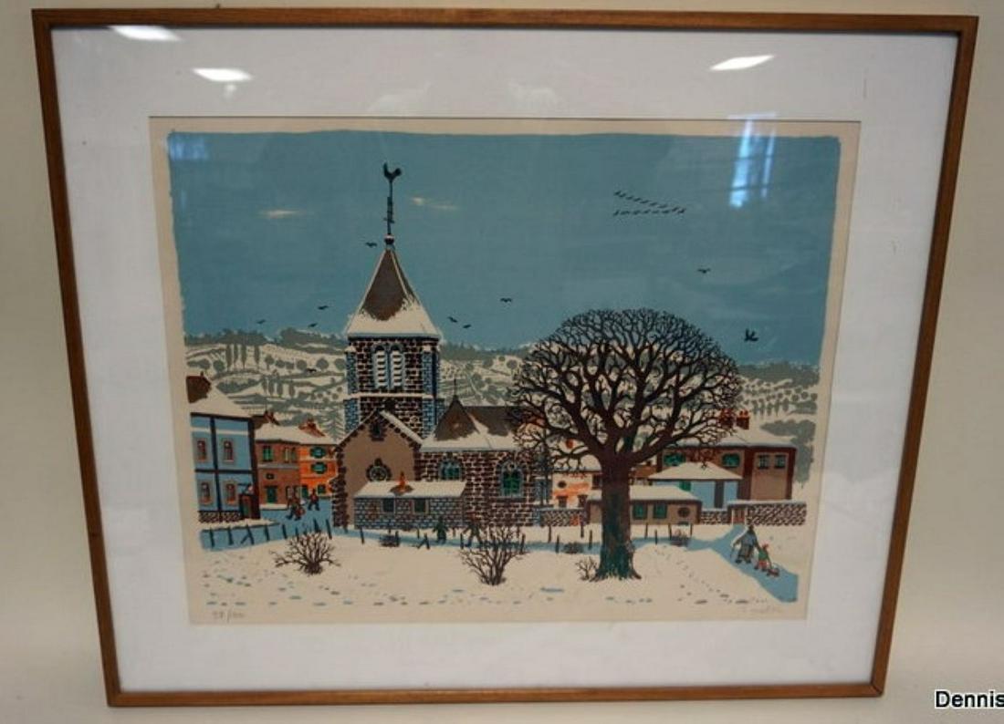 RAYMOND VICTOIR LITHOGRAPH PETTITE VILLAGE (1 of 2)