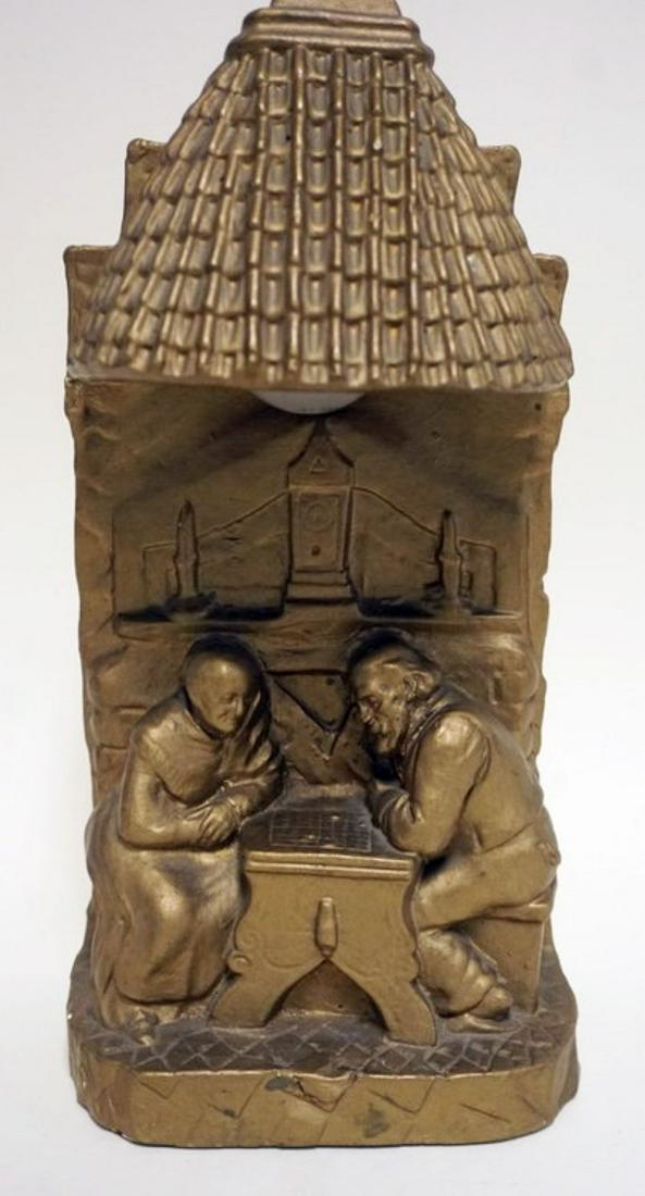 CHALK FIGURAL LAMP MEN PLAYING CHESS (1 of 3)