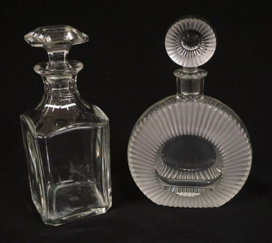 2 DECANTERS INCLUDING BACCARAT: LOT OF 2 DECANTERS, 1 BACCARAT, APPROXIMATELY 10 1/4 IN H