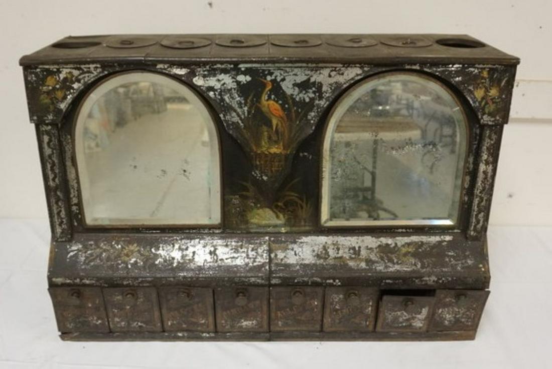 ANTIQUE TIN TOLE PAINT DECORATED CONTAINER (1 of 3)