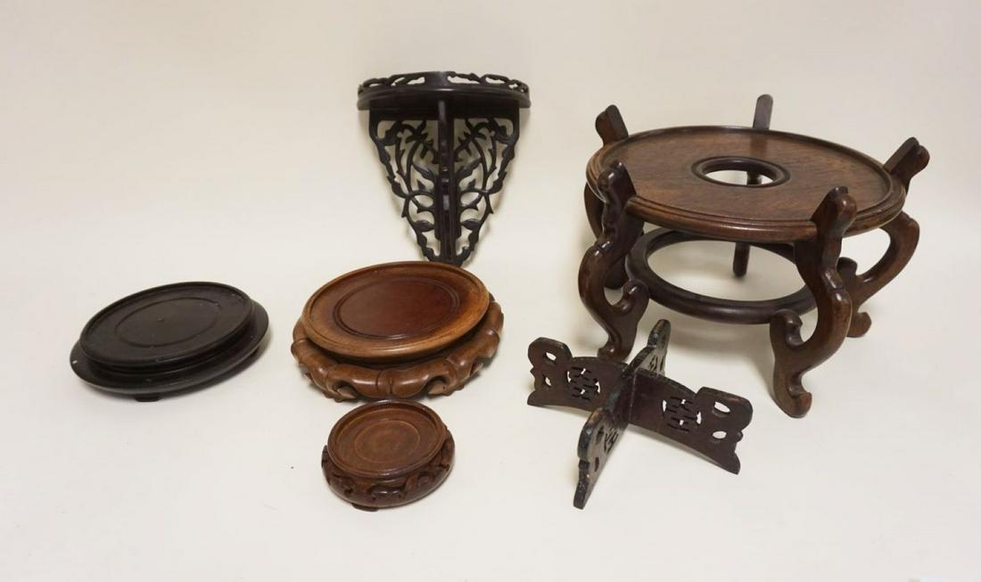 LOT OF ASSORTED WOOD ASIAN STANDS, ETC (1 of 2)