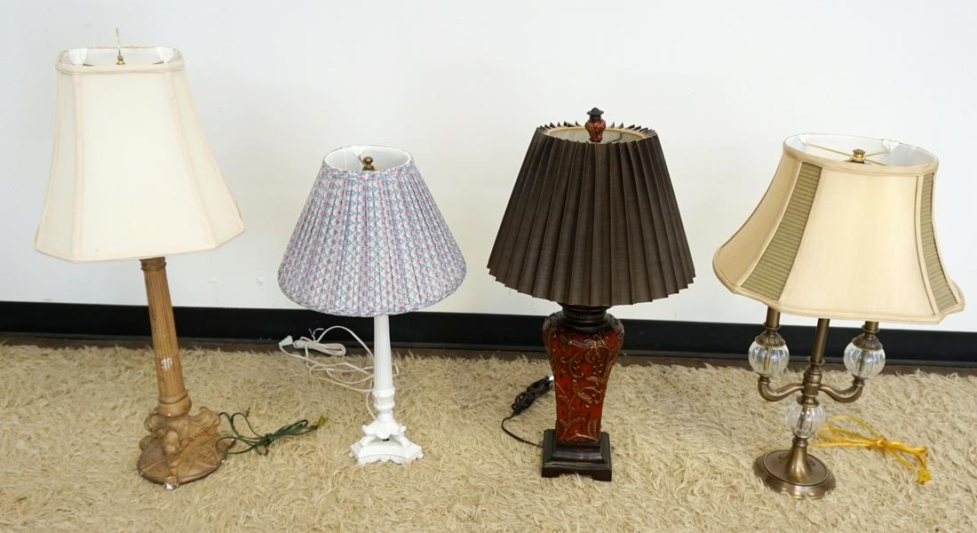 LOT OF 4 ASSORTED DECORATIVE TABLE LAMPS (1 of 3)