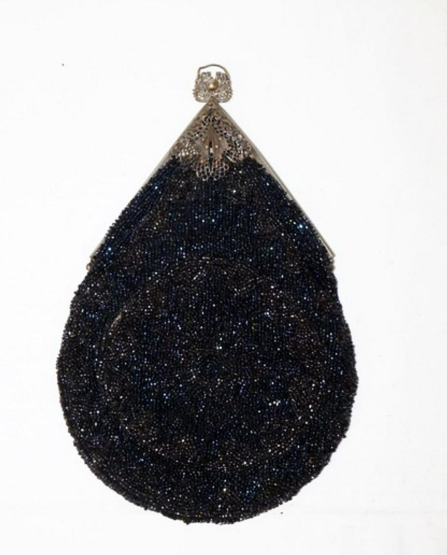 ANTIQUE BEADED BAG WITH METAL FRAME (1 of 6)