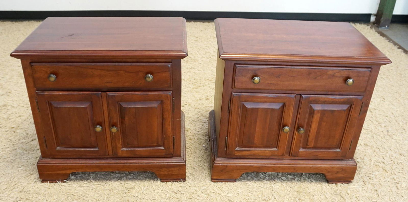 PAIR OF BLACK CHERRY KNOB CREEK BED SIDE STANDS (1 of 4)