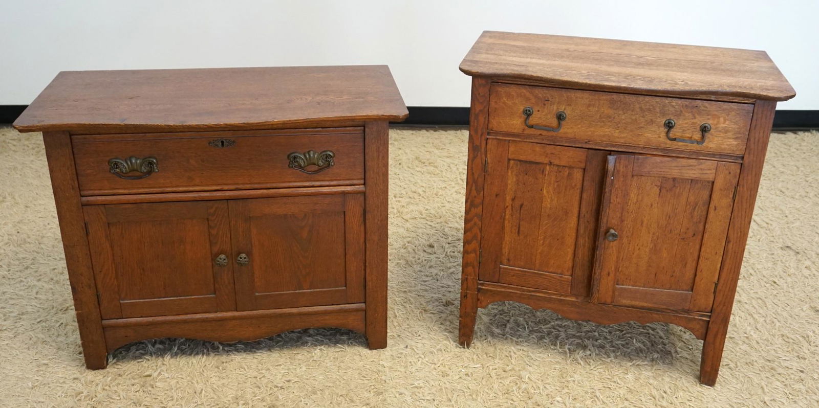 PAIR OF ANTIQUE OAK WASH STANDS (1 of 1)