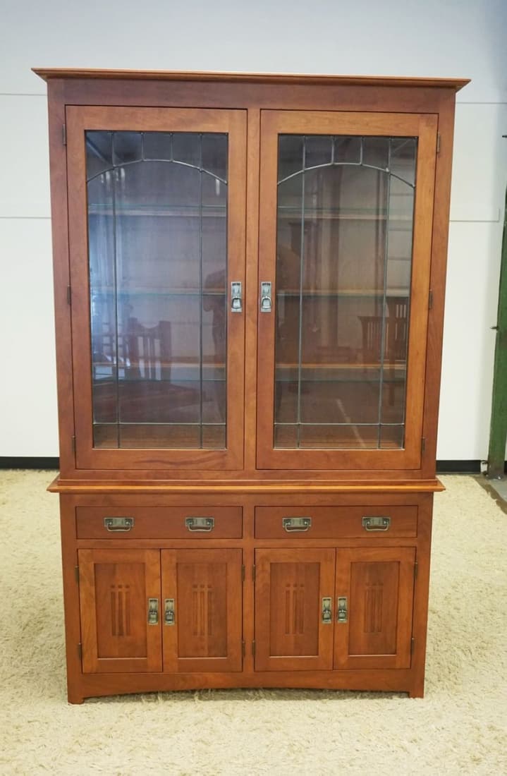 MISSION STYLE CHERRY CHINA CABINET CANAL DOVER (1 of 4)