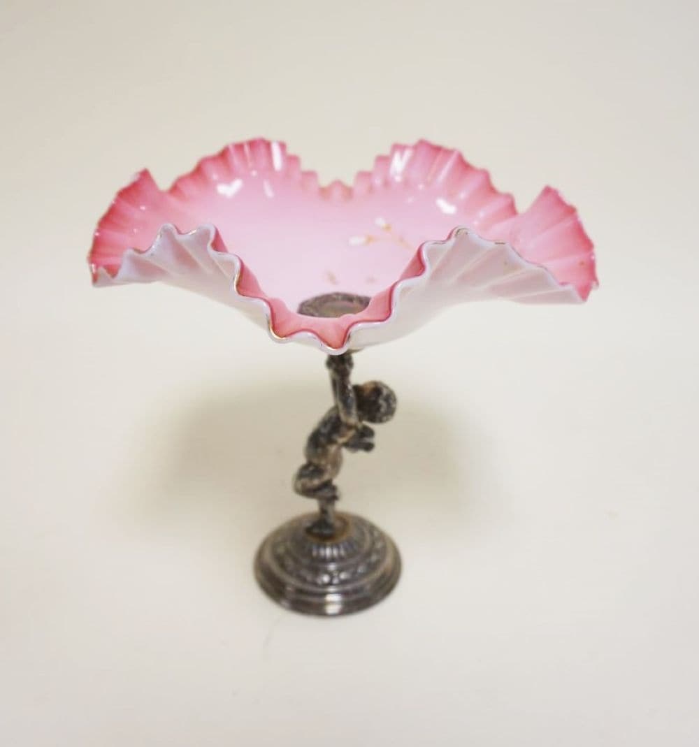PAIRPOINT PINK CASED GLASS COMPOTE (1 of 3)