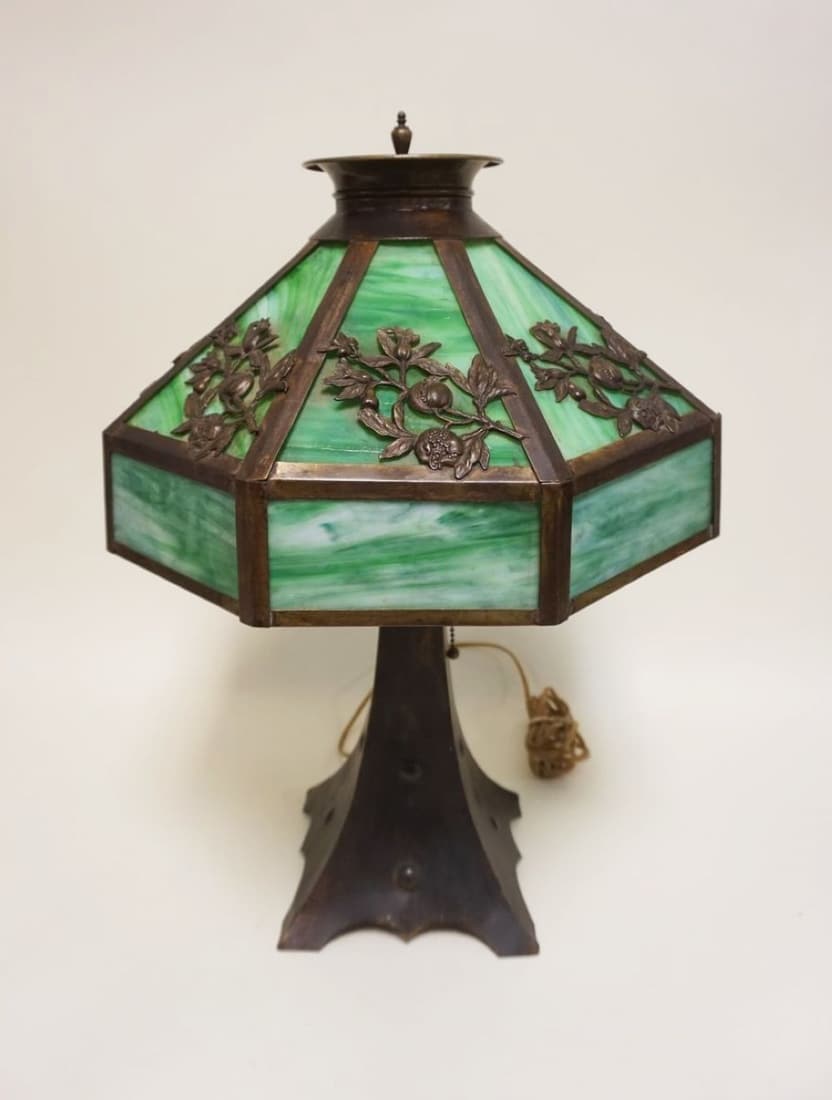 ART NOUVEAU BRASS TABLE LAMP (1 of 3)
