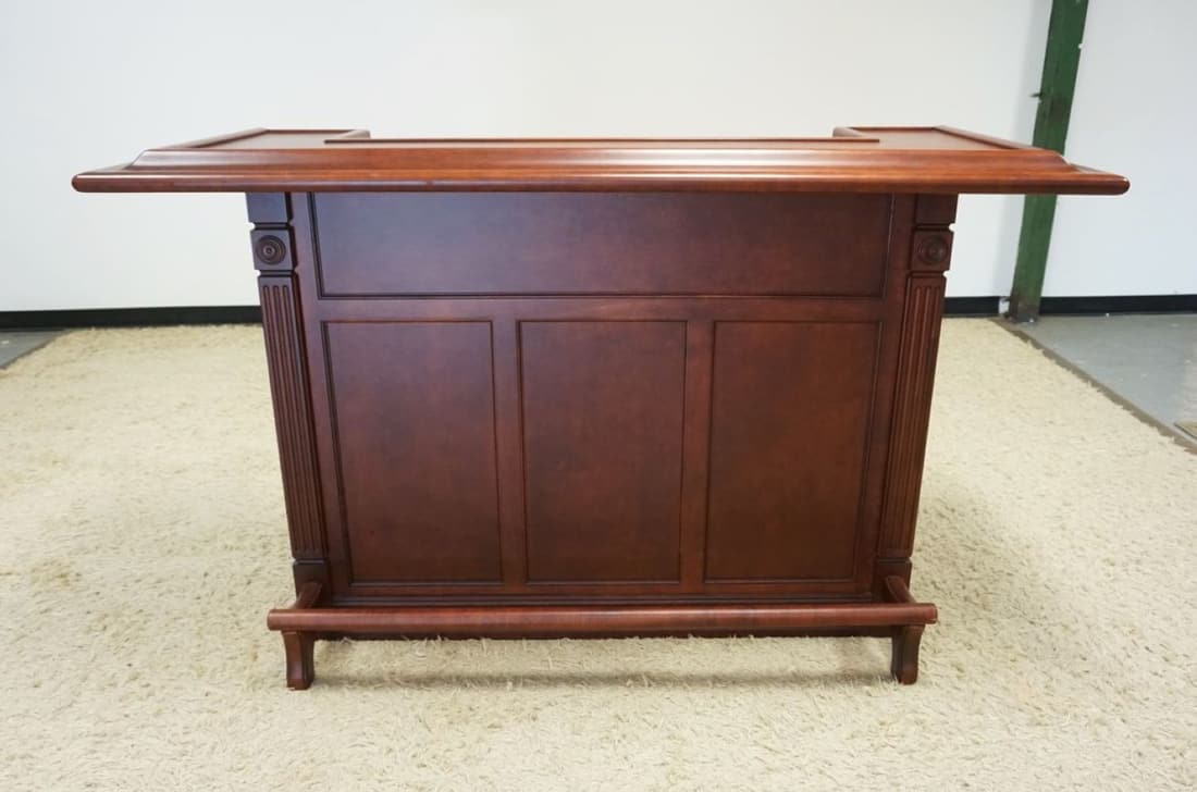 CALIFORNIA HOUSE BAR: CALIFORNIA HOUSE FINELY CRAFTED GAME ROOM FURNITURE, BAR, APPROXIMATELY 72 IN X 27 IN X 43 IN HIGH