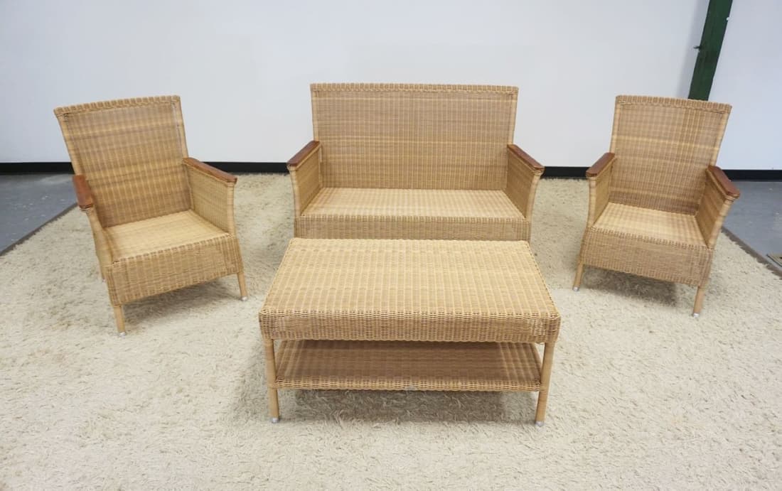 4 PIECE WOVEN COUNTRY CASUAL PATIO SET (1 of 5)