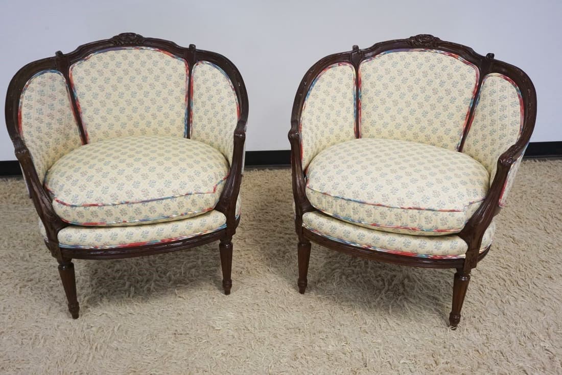 PAIR OF WESLEY HALL UPHOLSTERED ARMCHAIRS (1 of 3)