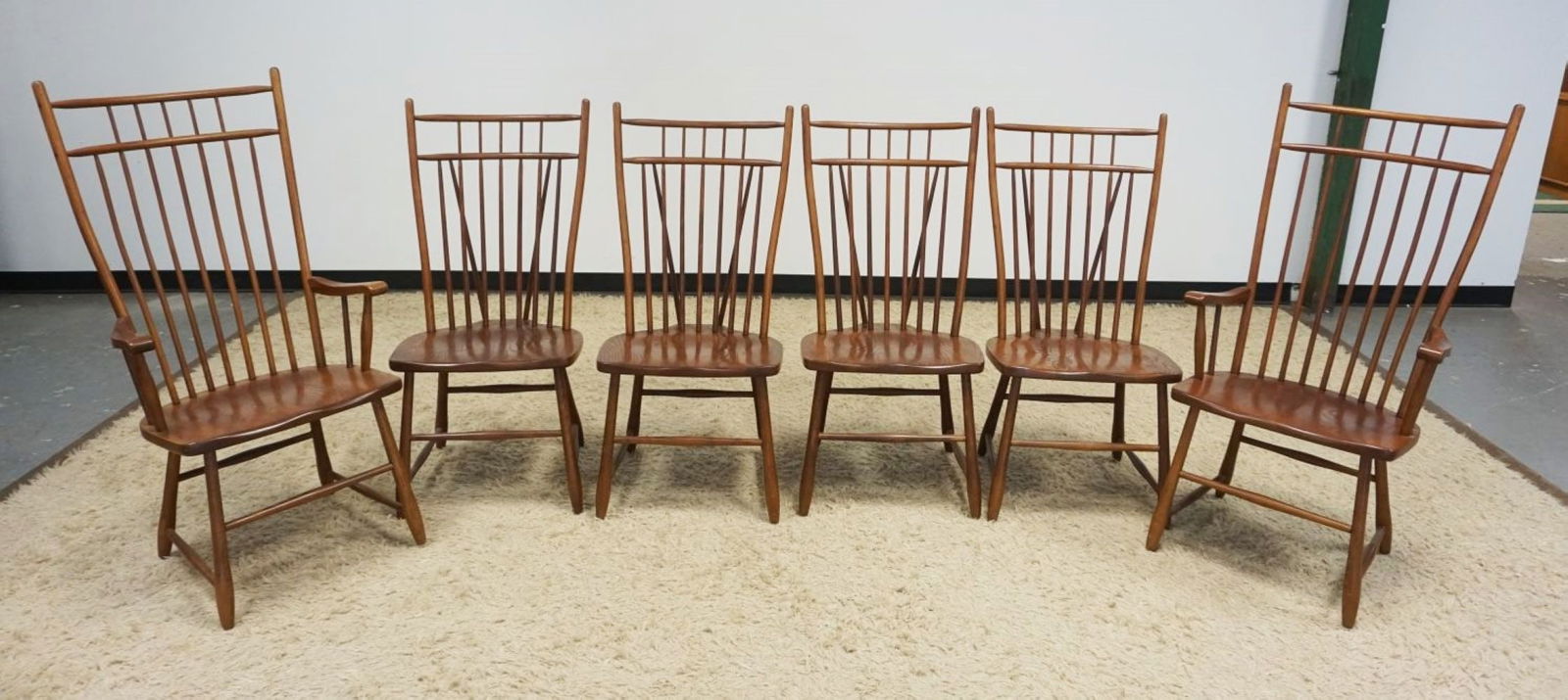SET OF 6 WINDSOR STYLE S BENT & BROS CHAIRS (1 of 2)
