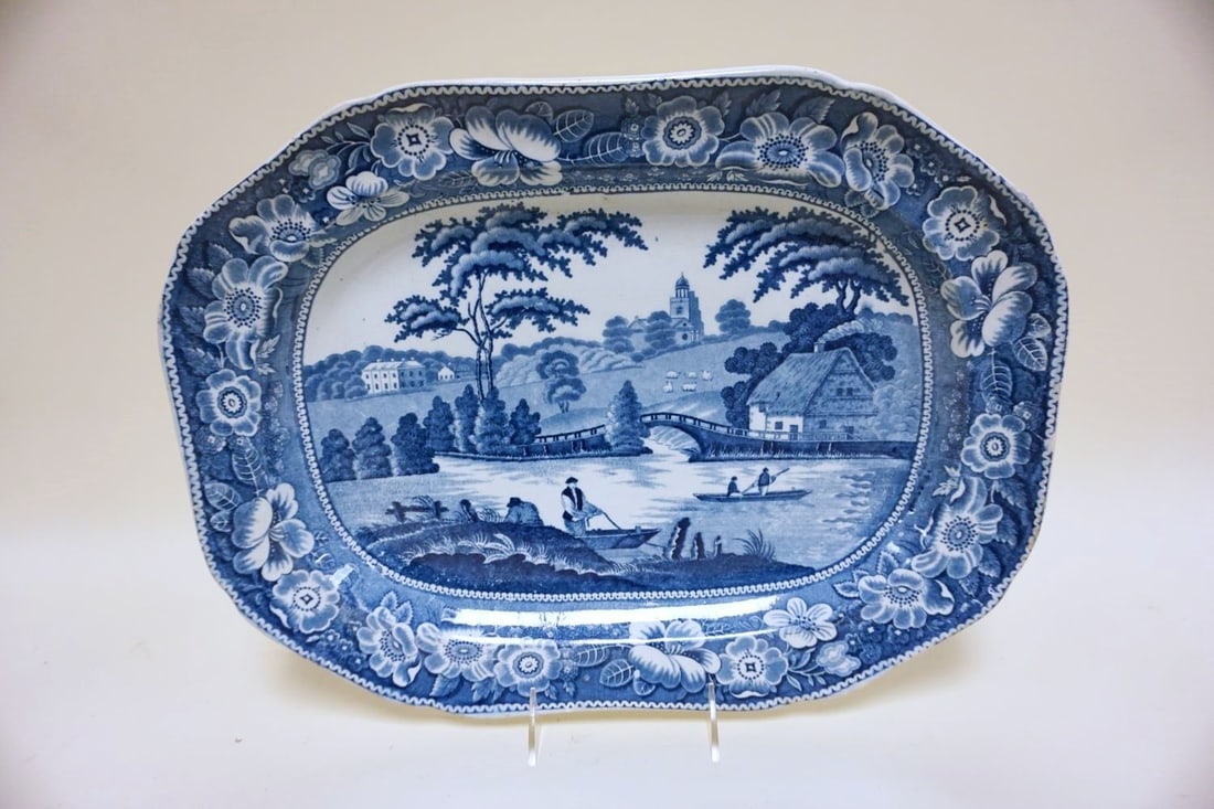 ANTIQUE BLUE TRANSFER PLATTER (1 of 2)