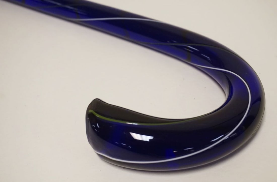 VICTORIAN BLUE GLASS CANE/WALKING STICK (1 of 4)