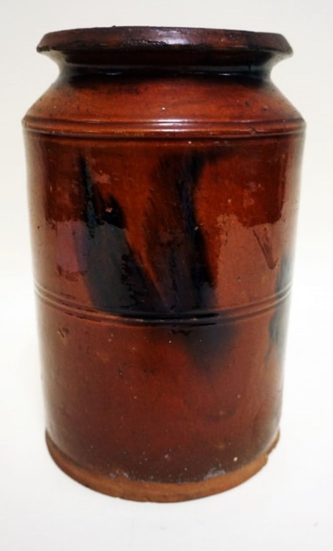 ANTIQUE REDWARE CROCK (1 of 3)