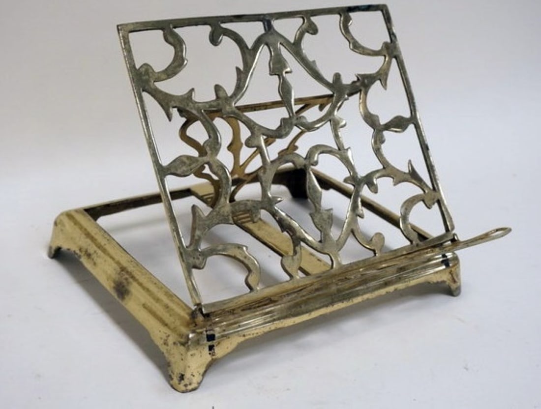 SOLID BRASS ORNATE ADJUSTABLE BOOK STAND (1 of 2)