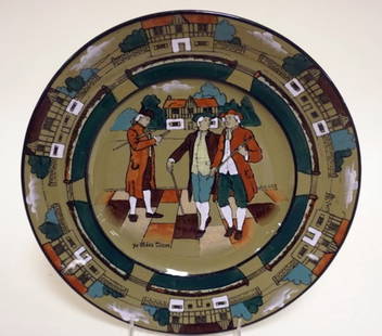 BUFFALO POTTERY DELDARE PLATE: BUFFALO POTTERY DELDARE 9 1/2 IN PLATE *YE OLDEN TIMES*