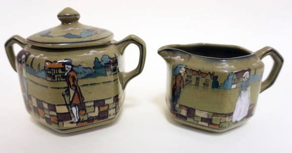 BUFFALO POTTERY CREAMER AND SUGAR: BUFFALO POTTERY CREAMER AND SUGAR