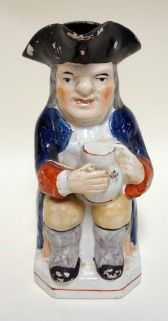 ANTIQUE STAFFORDSHIRE TOBY PITCHER (1 of 6)