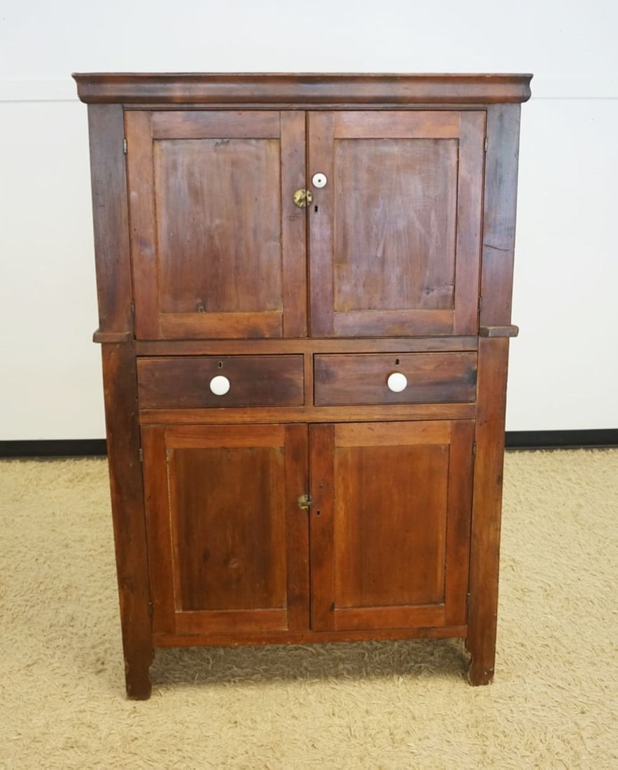 ANTIQUE PRIMITIVE COUNTRY PINE CUPBOARD (1 of 5)