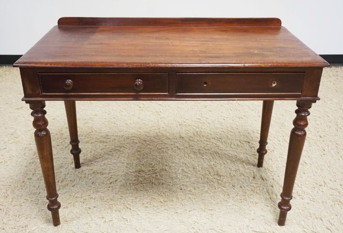 ANTIQUE MAHOGANY 2 DRAWER WRITING TABLE (1 of 3)