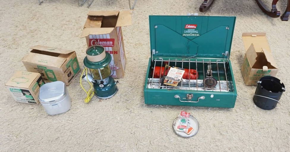 Vintage Coleman Camp Stove & Accessories