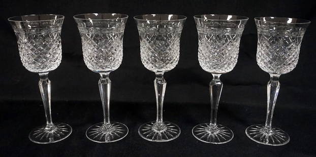 WEDGWOOD CRYSTAL STEMWARE: WEDGWOOD CRYSTAL 5 PIECES OF 8 IN H FOOTED STEMWARE