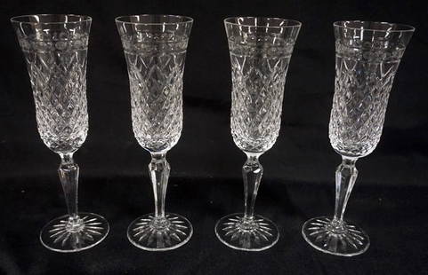 WEDGWOOD CRYSTAL STEMWARE: WEDGWOOD CRYSTAL 4 PIECES OF 8 3/4 IN H FOOTED STEMWARE