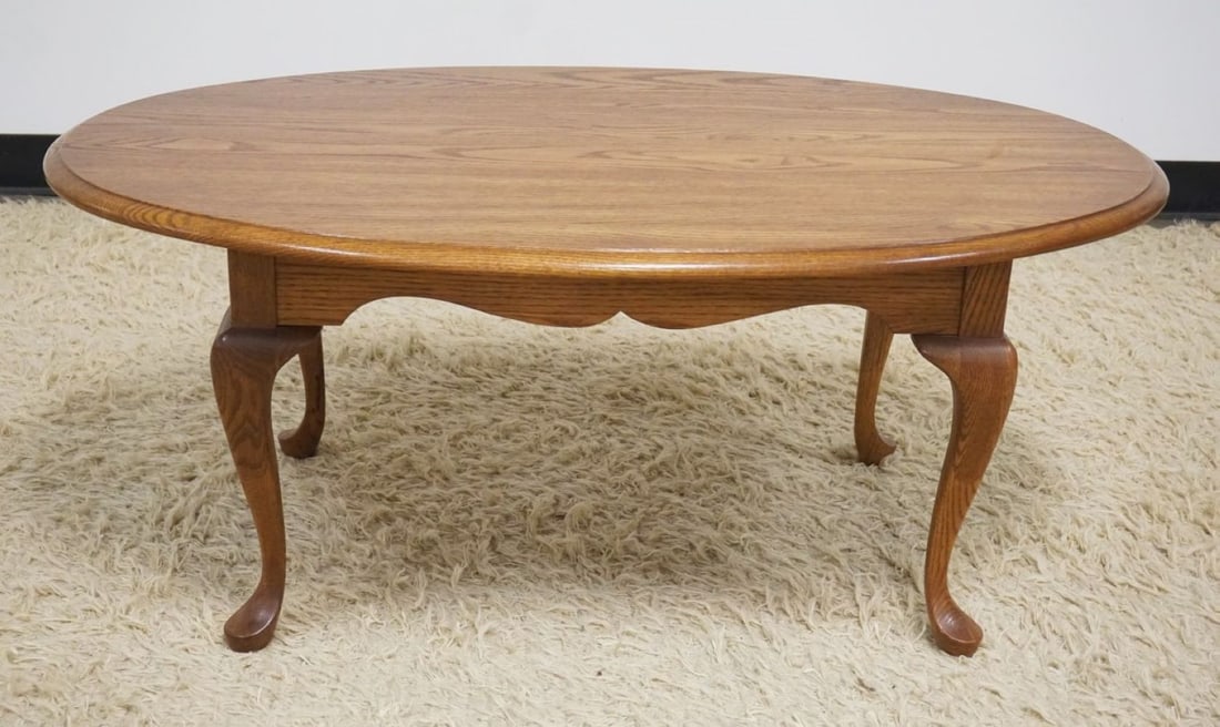 PENNSYLVANIA HOUSE SOLID OAK OVAL COFFEE TABLE (1 of 3)