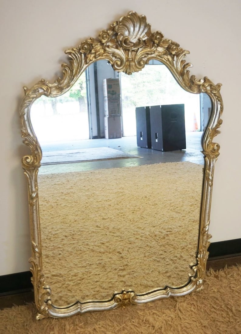 LABARGE MIRROR IN ORNATE SILVER FINISHED FRAME (1 of 4)
