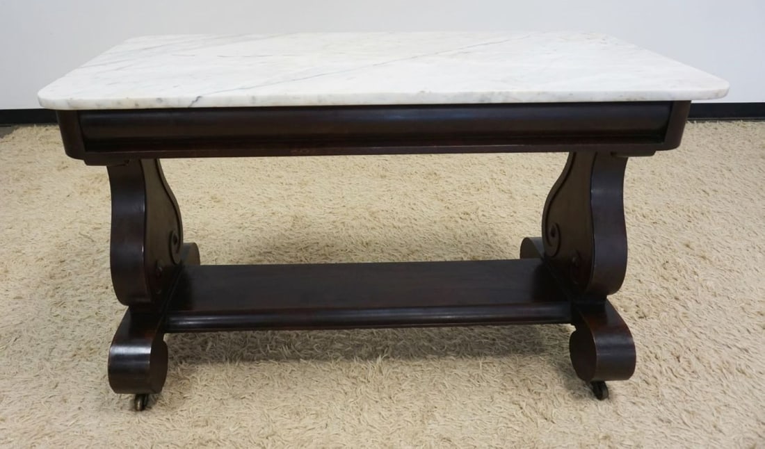 EMPIRE MAHOGANY MARBLE TOP STAND (1 of 4)