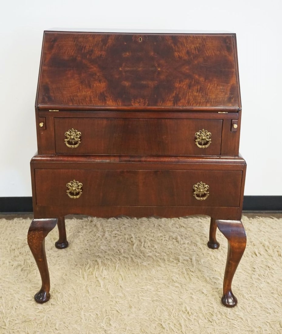 WALNUT SLANT FRONT WRITING DESK (1 of 3)