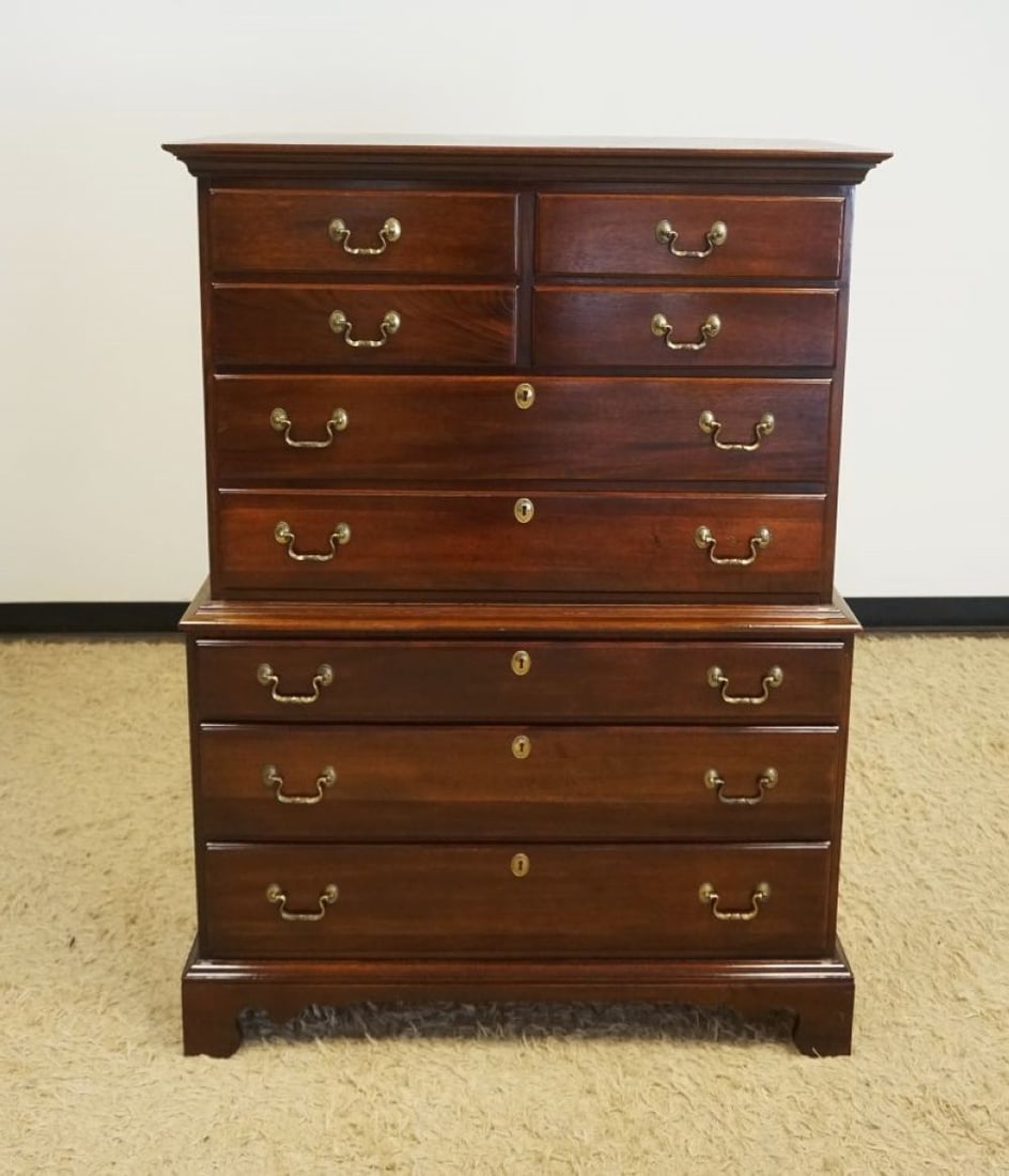 LINK-TAYLOR HEIRLOOM SOLID MAHOGANY HIGH CHEST (1 of 2)